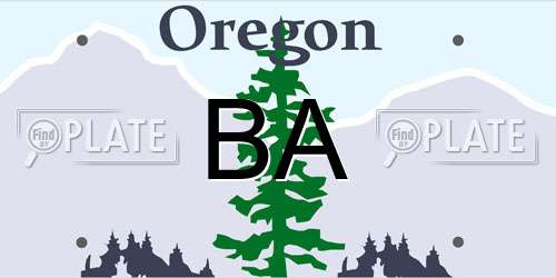 BA Oregon License Plate