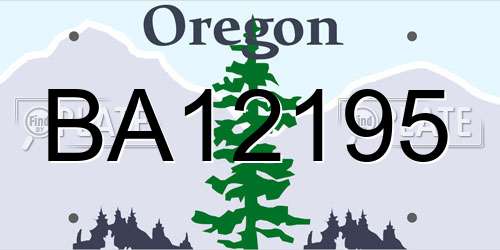 BA12195 Oregon License Plate