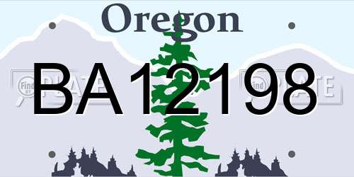 BA12198 Oregon License Plate