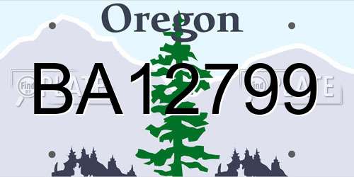 BA12799 Oregon License Plate