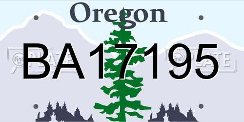 BA17195 Oregon License Plate