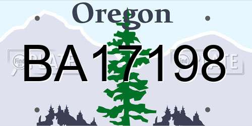 BA17198 Oregon License Plate