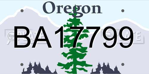 BA17799 Oregon License Plate
