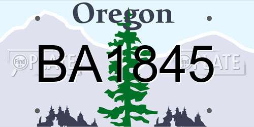 BA1845 Oregon License Plate