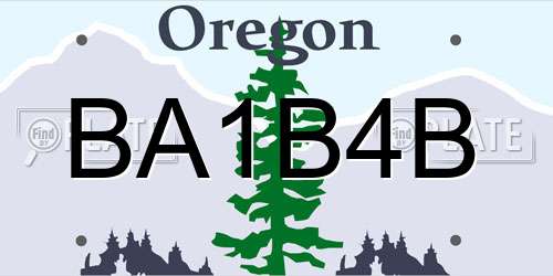 BA1B4B Oregon License Plate