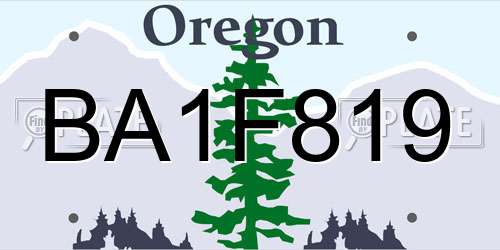 BA1F819 Oregon License Plate