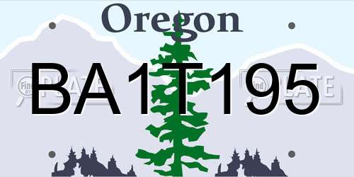 BA1T195 Oregon License Plate