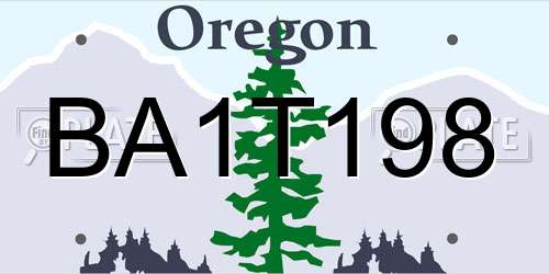 BA1T198 Oregon License Plate