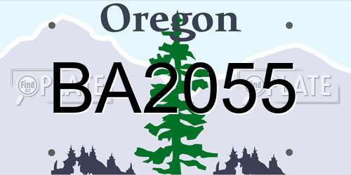 BA2055 Oregon License Plate