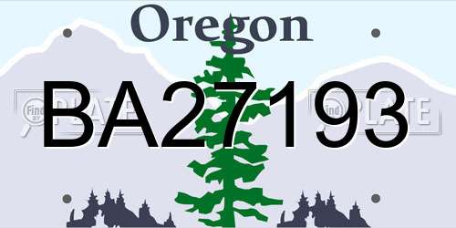 BA27193 Oregon License Plate