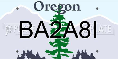 BA2A8I Oregon License Plate