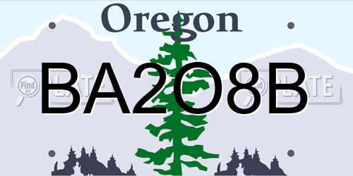 BA2O8B Oregon License Plate