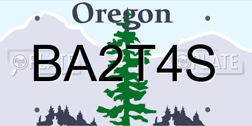 BA2T4S Oregon License Plate