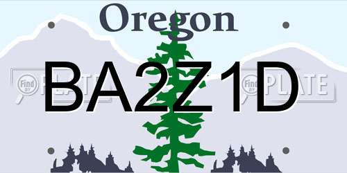 BA2Z1D Oregon License Plate