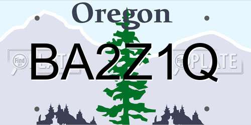 BA2Z1Q Oregon License Plate
