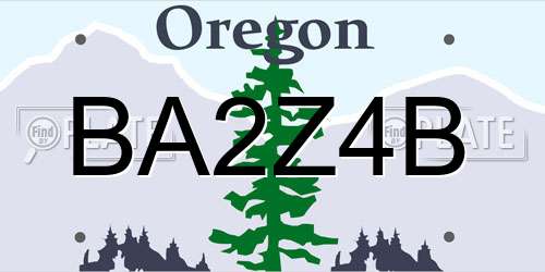 BA2Z4B Oregon License Plate