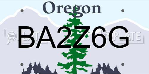 BA2Z6G Oregon License Plate