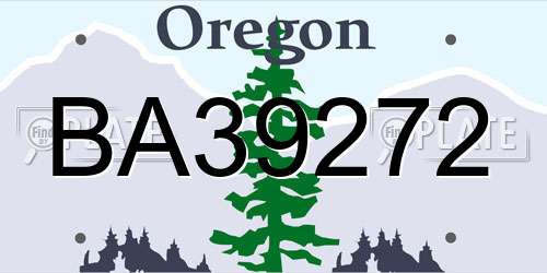 BA39272 Oregon License Plate