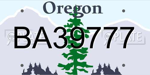 BA39777 Oregon License Plate