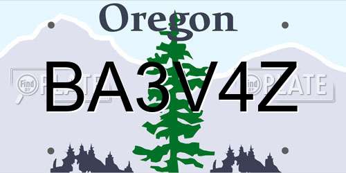 BA3V4Z Oregon License Plate