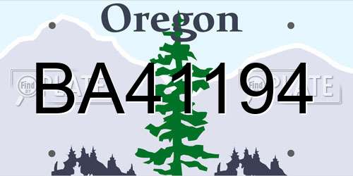 BA41194 Oregon License Plate