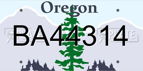 BA44314 Oregon License Plate