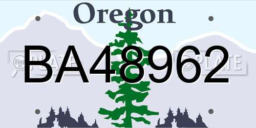 BA48962 Oregon License Plate