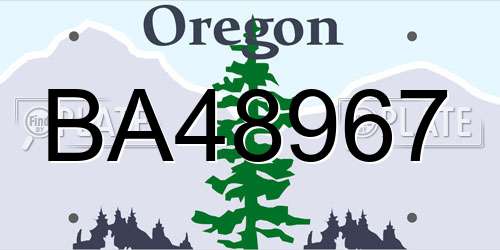 BA48967 Oregon License Plate