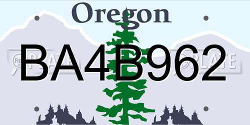 BA4B962 Oregon License Plate