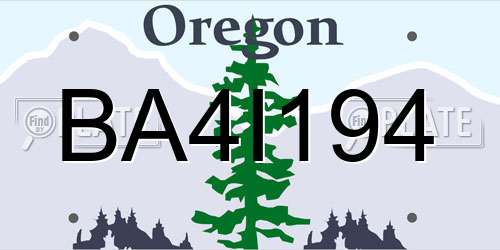 BA4I194 Oregon License Plate