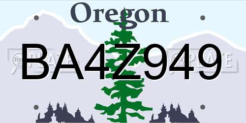 BA4Z949 Oregon License Plate