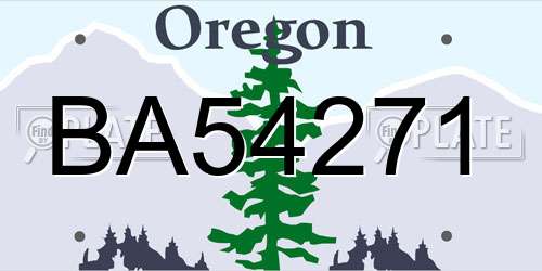 BA54271 Oregon License Plate