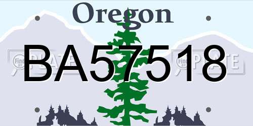 BA57518 Oregon License Plate