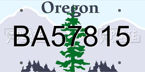 BA57815 Oregon License Plate