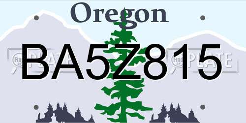 BA5Z815 Oregon License Plate