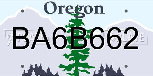 BA6B662 Oregon License Plate