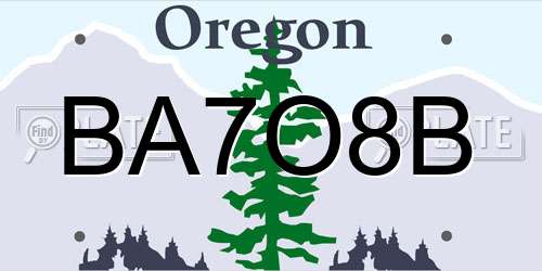 BA7O8B Oregon License Plate
