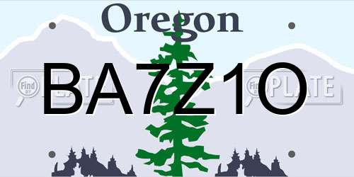 BA7Z1O Oregon License Plate