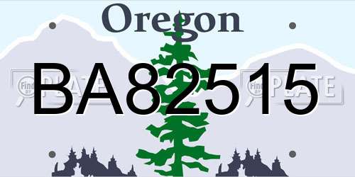 BA82515 Oregon License Plate