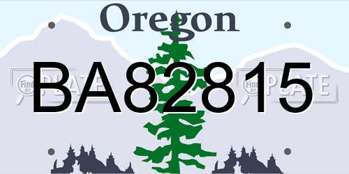 BA82815 Oregon License Plate