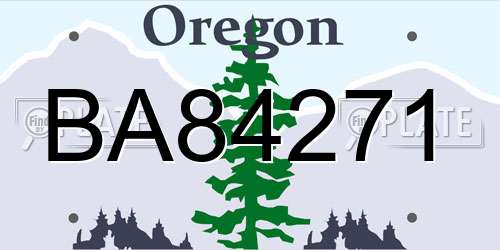 BA84271 Oregon License Plate