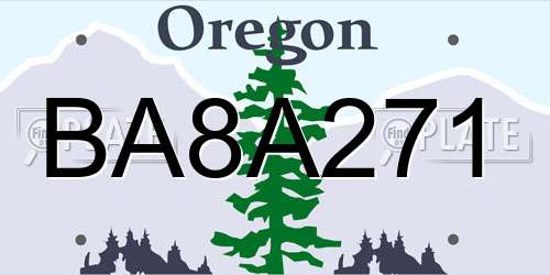BA8A271 Oregon License Plate