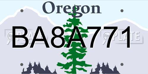 BA8A771 Oregon License Plate