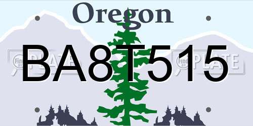 BA8T515 Oregon License Plate