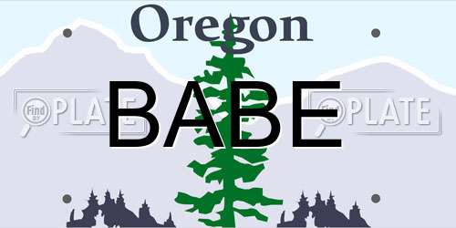 BABE Oregon License Plate