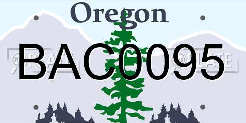 BAC0095 Oregon License Plate