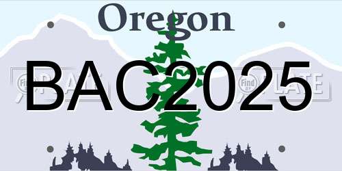 BAC2025 Oregon License Plate
