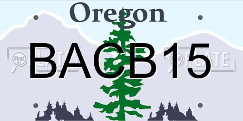BACB15 Oregon License Plate