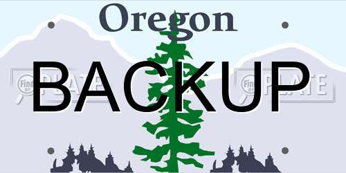 BACKUP Oregon License Plate