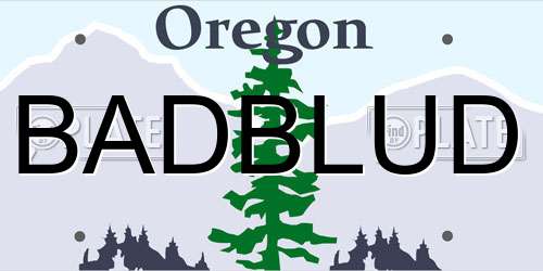 BADBLUD Oregon License Plate
